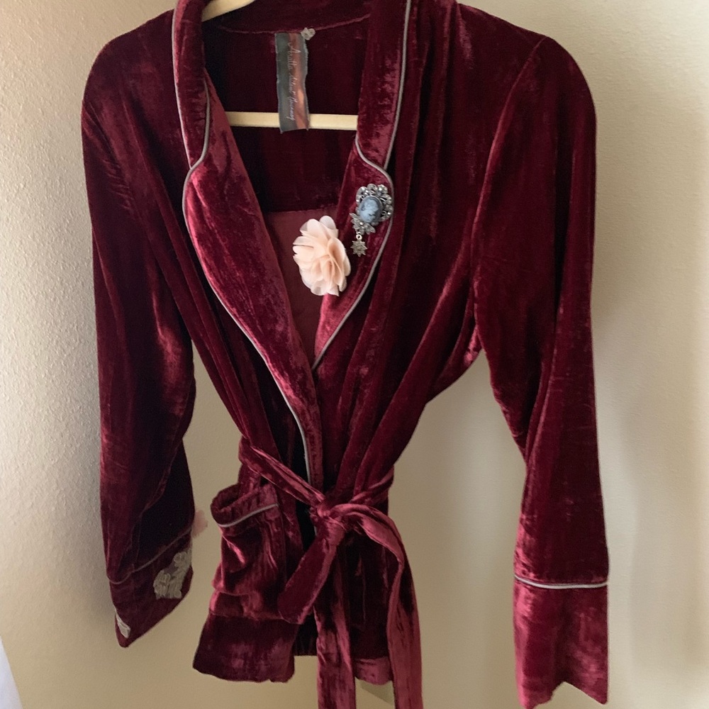 velvety ladies smoking jacket